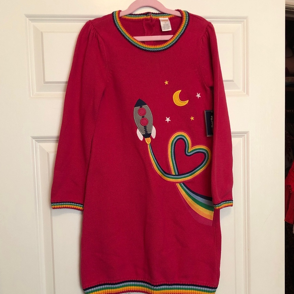 Gymboree Pink Dress with Rocket and Rainbow Design, size 10, NWT